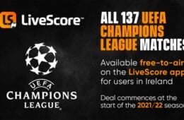 LiveScore Announce They Will Stream Every UEFA Champions League Game for the 2021/22 Season