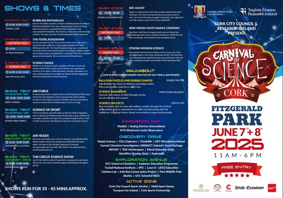 Storms, Fossils and Flying Toilet Paper: Cork Carnival of Science Unveils 2025 Programme